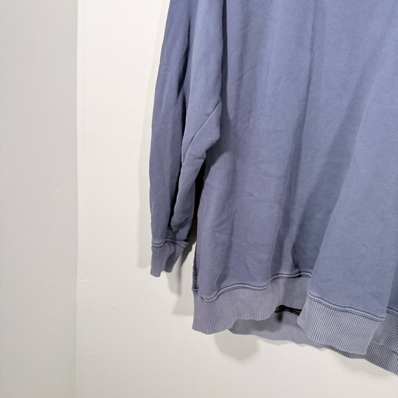 Aerie Upstate Distressed Blue Oversized Crewneck Pullover Sweatshirt Medium - Picture 3 of 8